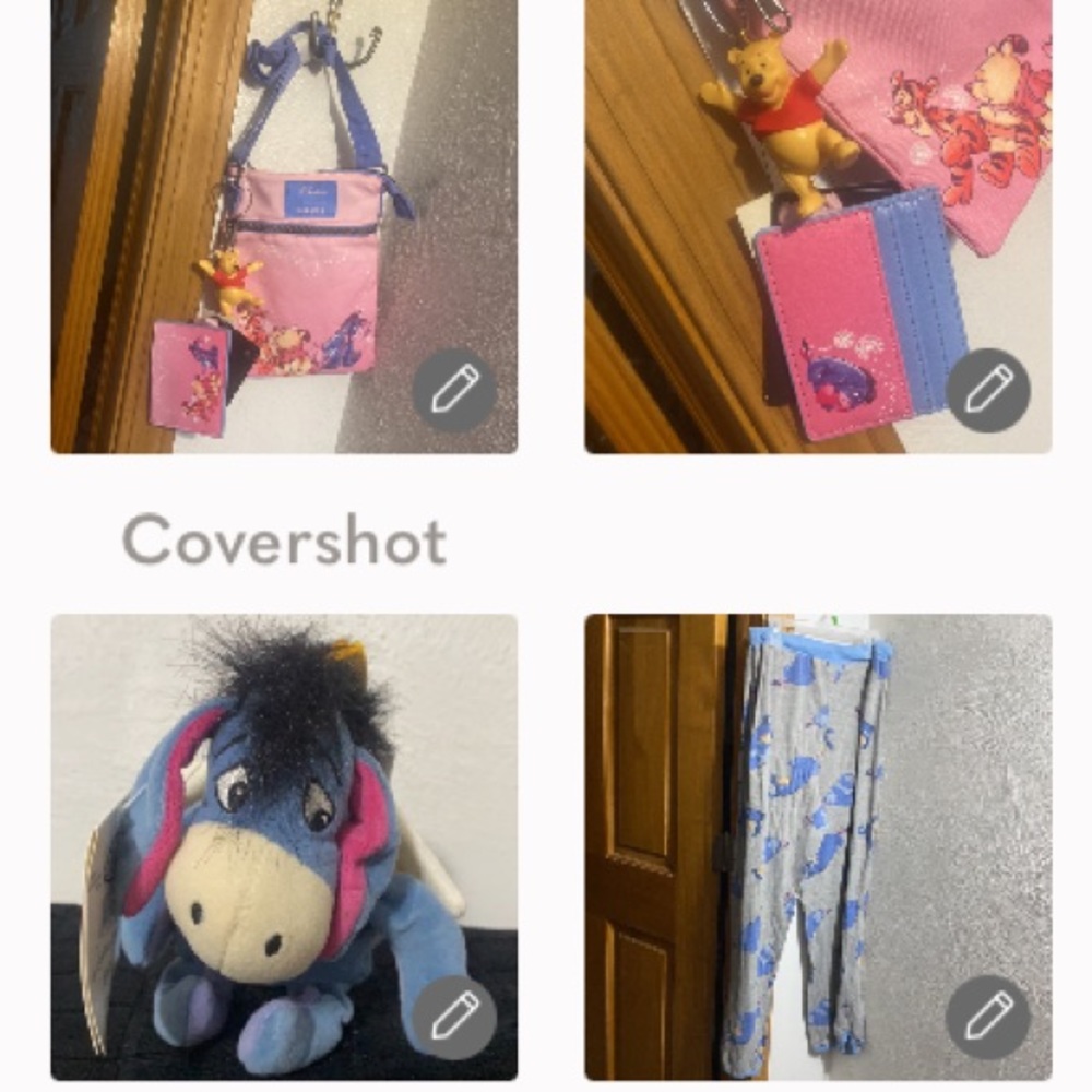 Loungefly/Disney bag/ID holder+POOH🔑chain+Eeyore Pant M+beanbag 9”